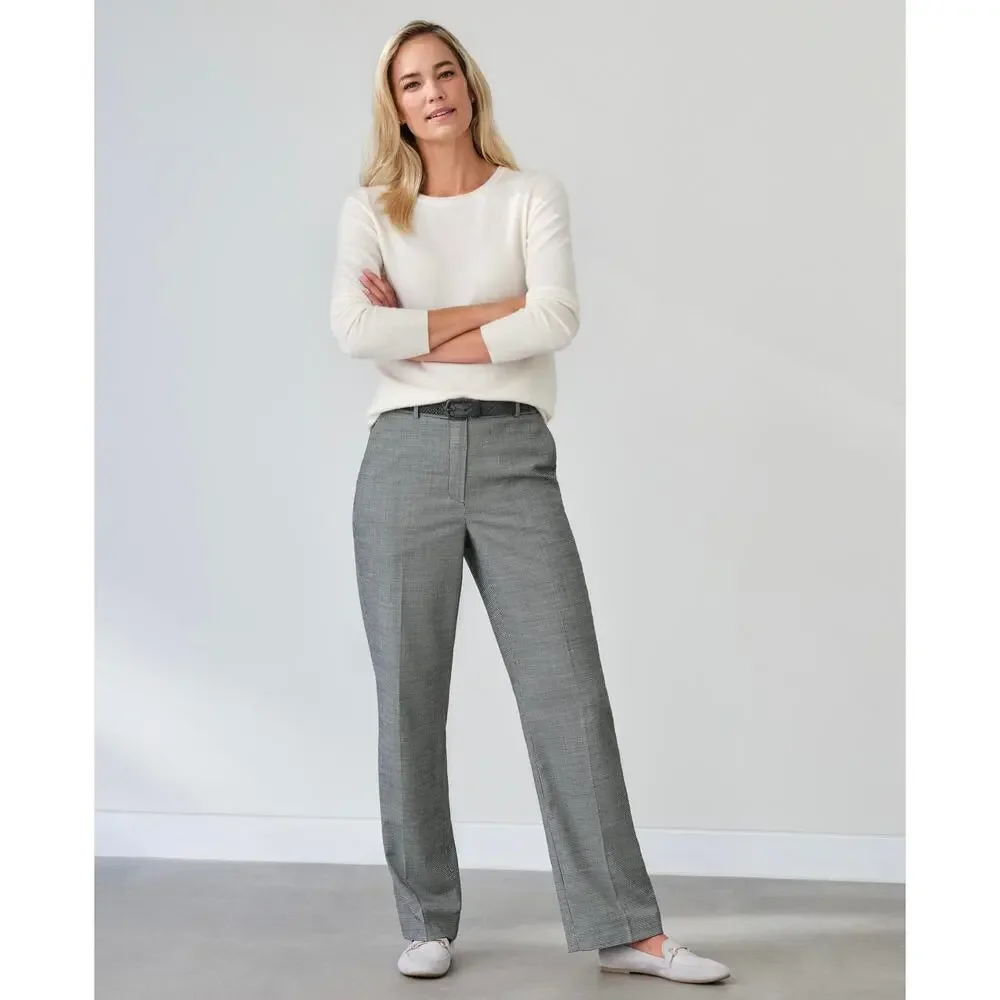 NWT PURE Collection High Waist Wide Leg Trousers Black White Houndstooth 16‎